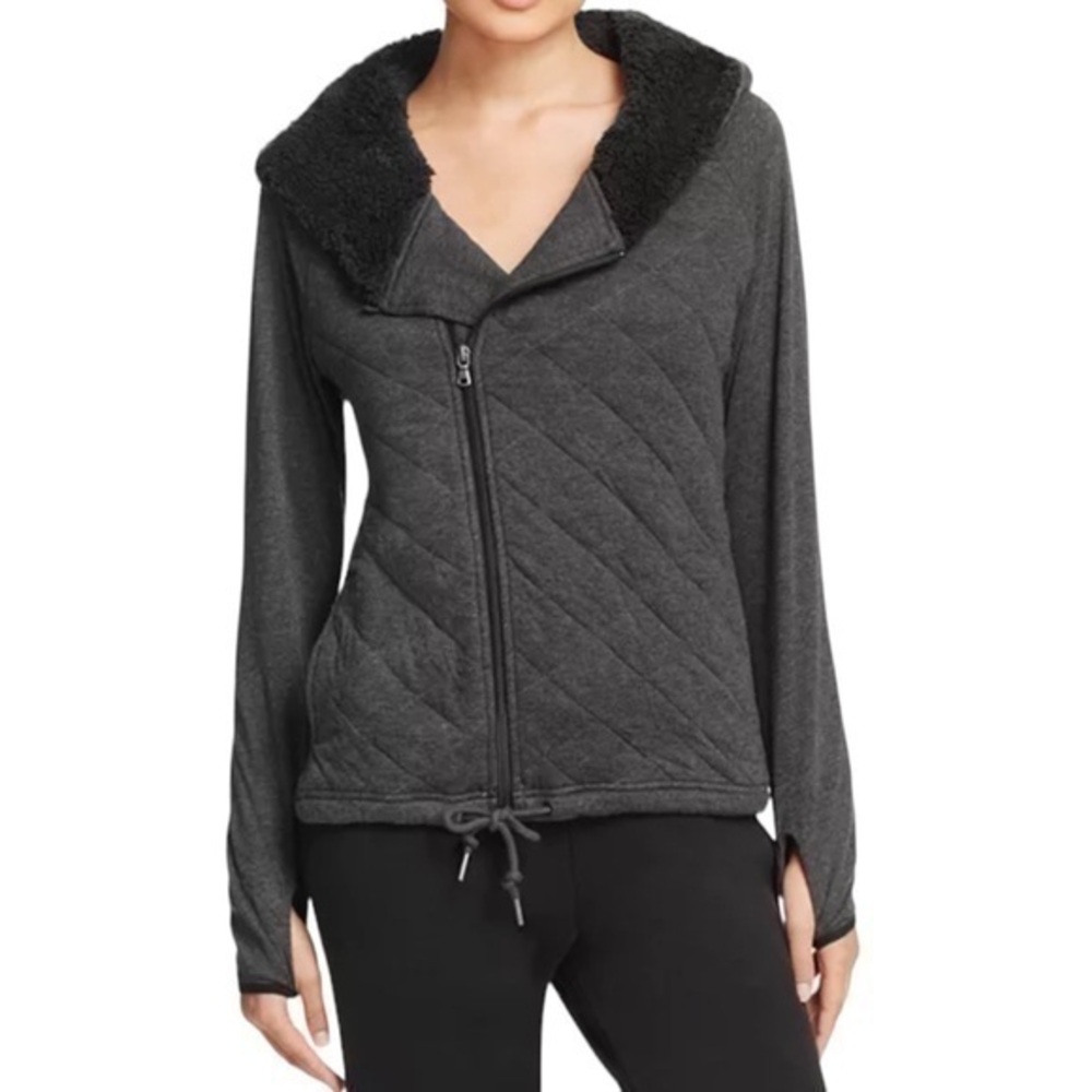 NOT FOR SALE 
UGG‎ Kay Dark Grey Quilted Hooded Zip Sweater Jacket Size Small